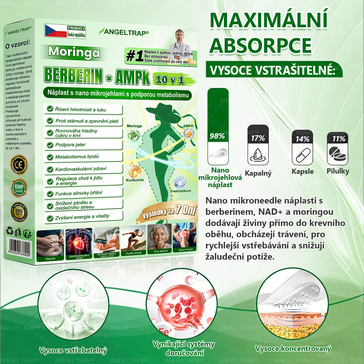 🍀✨Oficiální prodejna  |  🧑‍⚕️ANGELTRAP® 𝐌𝐨𝐫𝐢𝐧𝐠𝐚 × 𝐁𝐞𝐫𝐛𝐞𝐫𝐲𝐧𝐚 × 𝐀𝐌𝐏𝐊 𝟏𝟎 v 1 – Zeštíhlující nano mikrojihlový náplast 🇨🇿 Jen 1× denně ✅ Viditelné změny za 7 dní – na obezitu, kardiovaskulární zdraví, diabetes a kloubní problémy