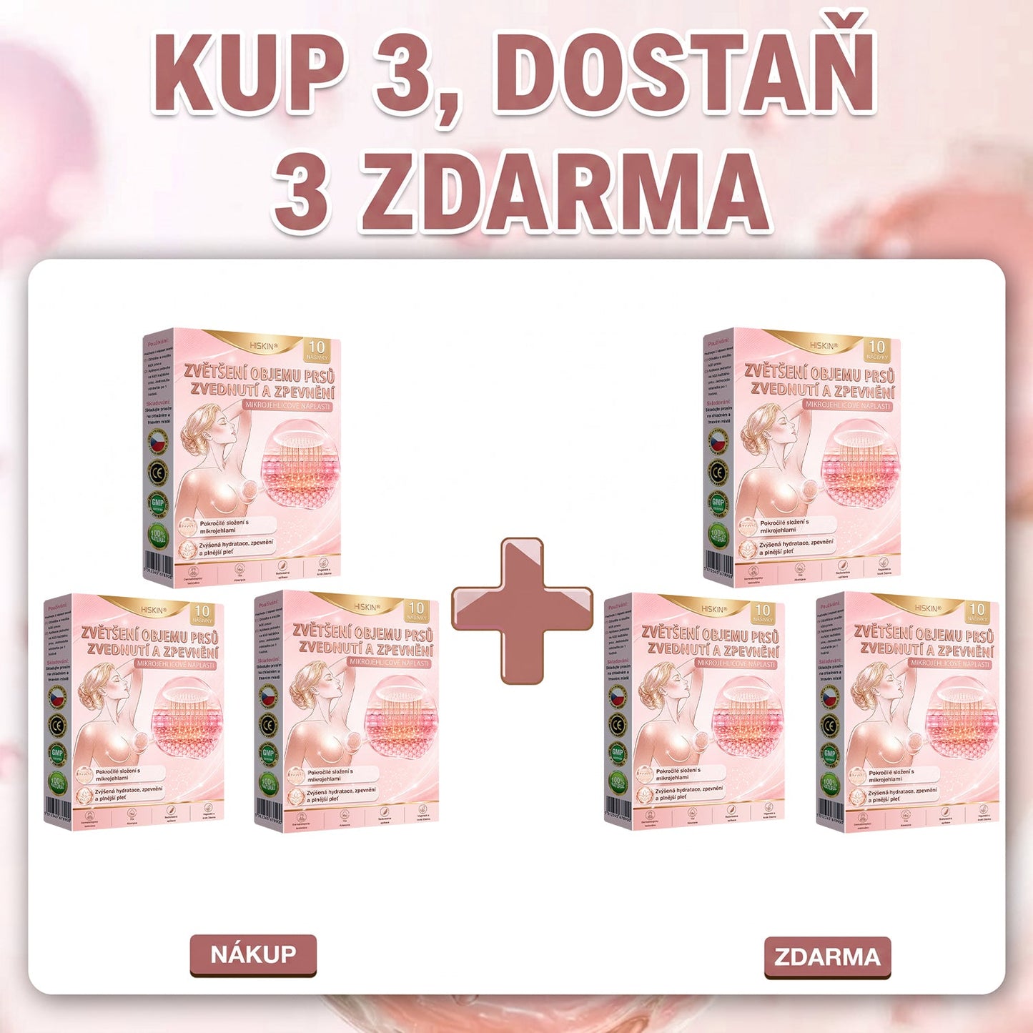 🤎HISKIN® Mikroneedlová náplast pro podporu objemu, lifting a pevnost prsou