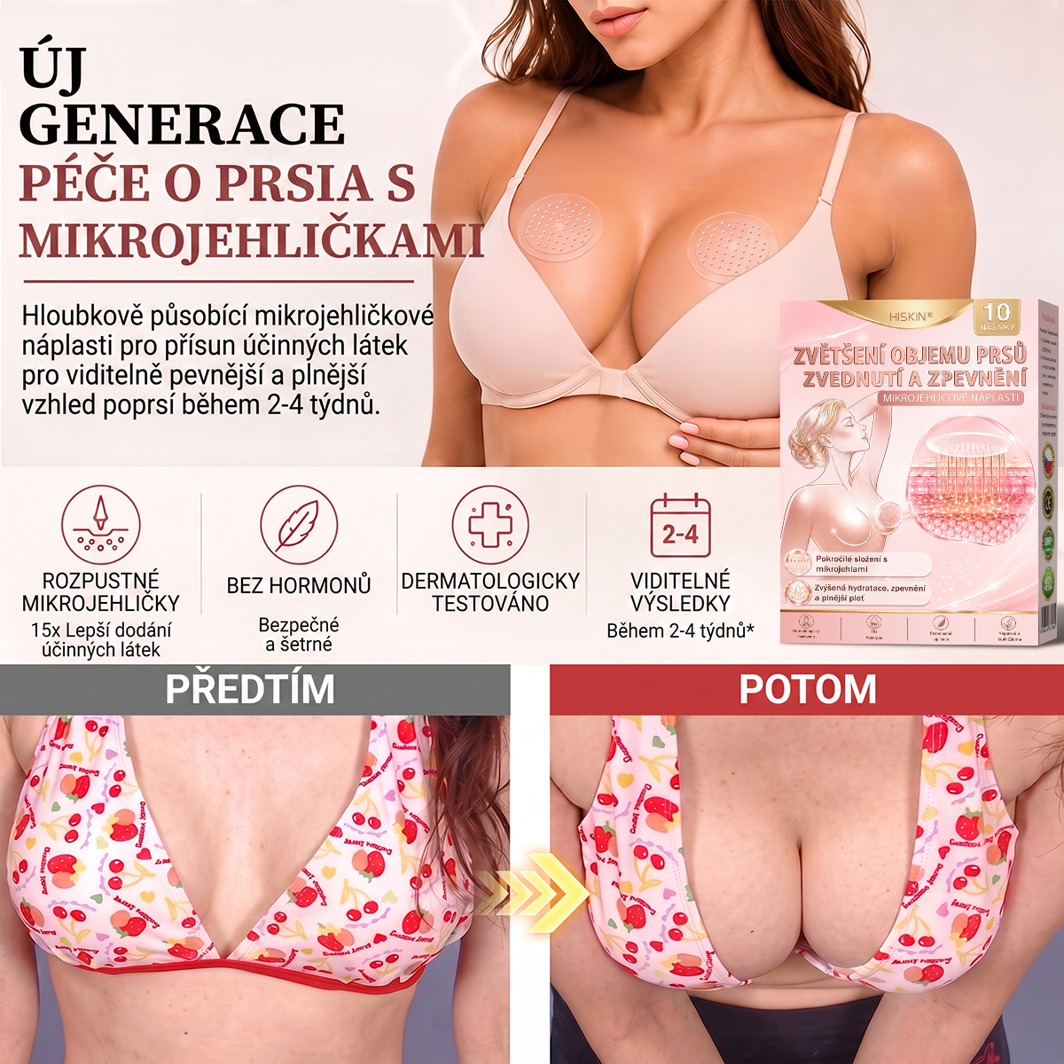 🤎HISKIN® Mikroneedlová náplast pro podporu objemu, lifting a pevnost prsou